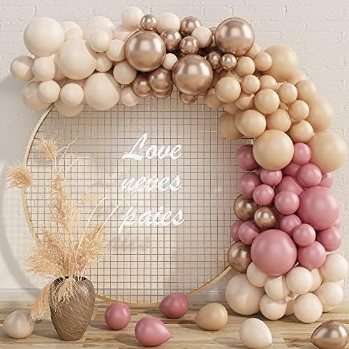75PCS Blush Nude Balloon Garland Kit, Dusty Pink and Apricot balloons and Champaign Gold Balloons Ar | Amazon (US)