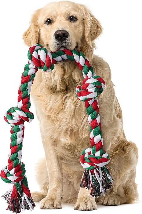 Aitmexcn Christmas Dog Rope Toys for Aggressive Chewers Large Breed, Indestructible Dog Chew Rope... | Amazon (US)
