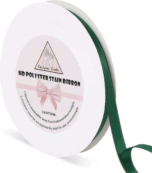 Handyman Crafts 3/8" Forest Green Satin Ribbons 50 Yards HD Polyester Stain Ribbon for Wedding Gi... | Amazon (US)