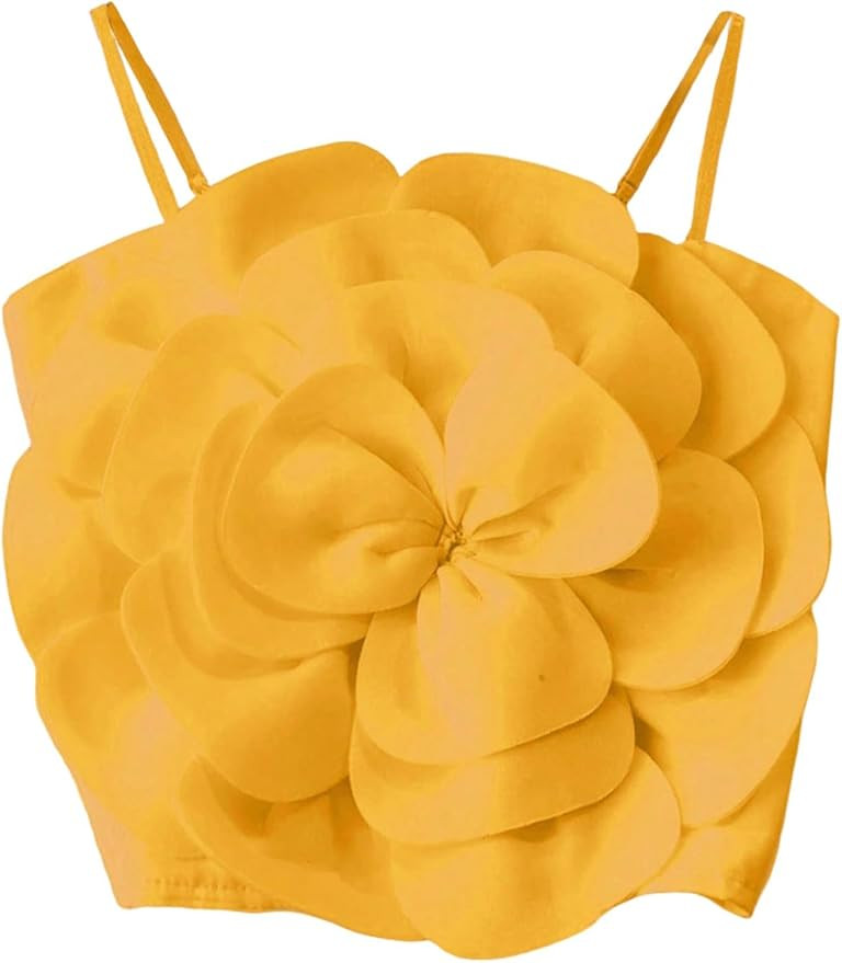 GORGLITTER Women's Flower Crop Tops Casual Floral Tropical Backless Sleeveless Cute Summer Dressy... | Amazon (US)