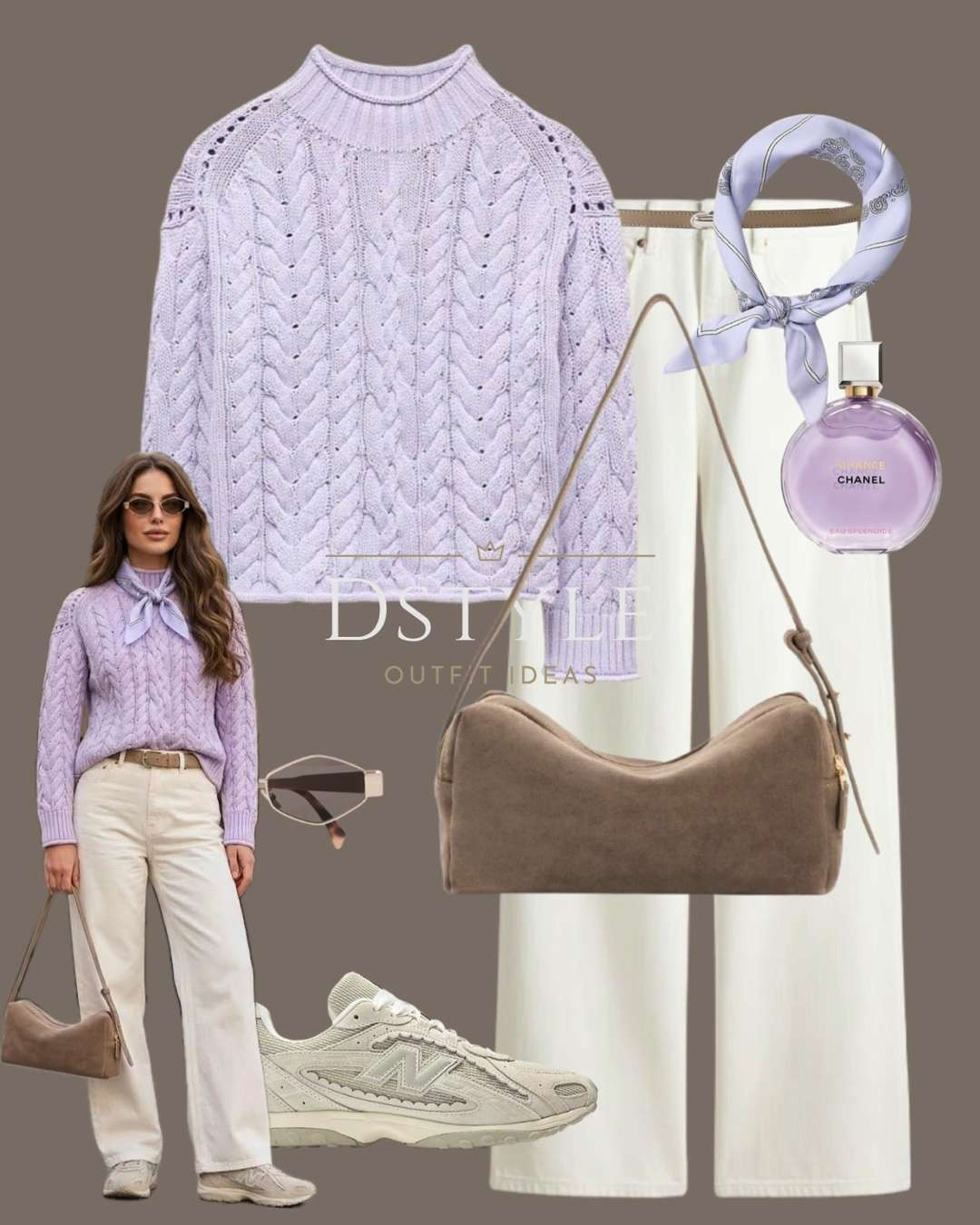 Lavender & Cream: The Dreamy Spring Palette 🌸✨

Nothing says "fresh start" like a chunky lilac cable-knit sweater! I’ve styled this knit with classic white wide-leg denim and neutral New Balance sneakers for an effortless off-duty look. The taupe suede bag and silk neck scarf add just the right amount of sophisticated detail.

Shop the full look below: 

 #SpringOutfits #LilacAesthetic #NewBalance #WideLegJeans #CableKnit #SoftGirlStyle #LTKootd #LTKSeasonal