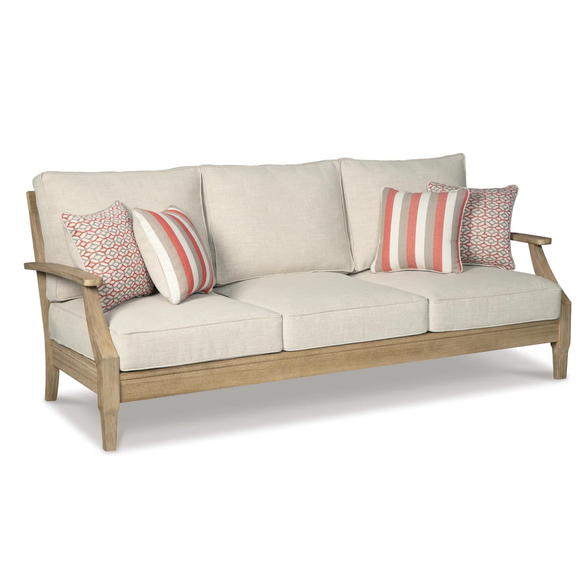 Arikka 81'' Wide Straight Eucalyptus Patio Sofa with Cushions | Wayfair North America