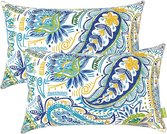 LVTXIII Outdoor Lumbar Pillow Covers Patio Fluffy Cushion Cases ONLY Fade Resistant Lumbar Pillow... | Amazon (US)