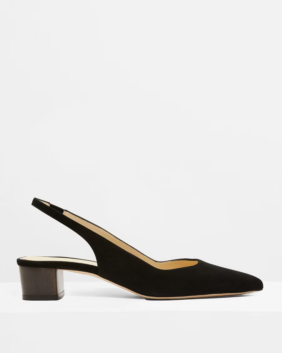 Block Heel Slingback in Suede | Theory