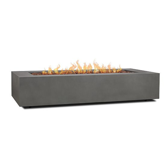 Rutland 70"" Rectangle Steel Propane or Natural Gas Fire Pit Table in Weathered Slate by Real Flame | West Elm (US)