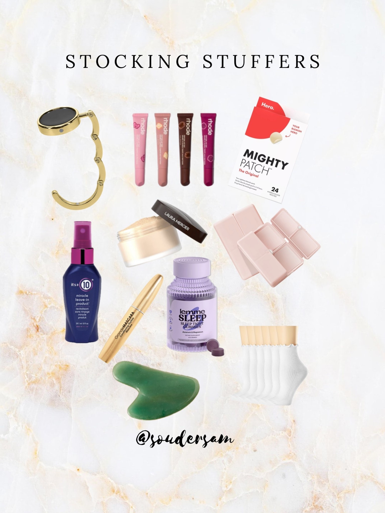 Stocking stuffers !!! What to put in the stockings this Christmas, you can’t go wrong with a Gua sha, mighty patches, rhode lip glosses etc!! 

#LTKHoliday #LTKGiftGuide #LTKCyberWeek