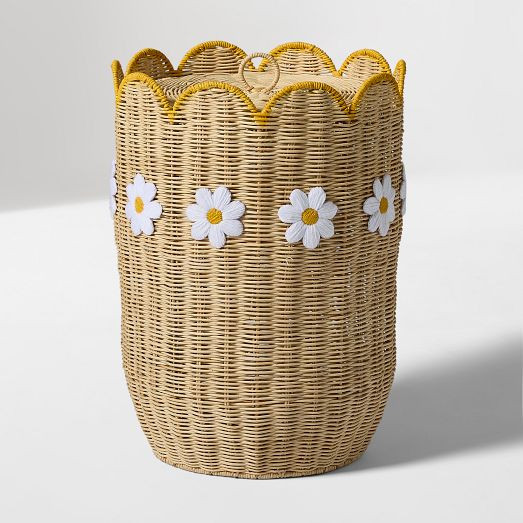 Daisy Rattan Lidded Hamper | West Elm (US)