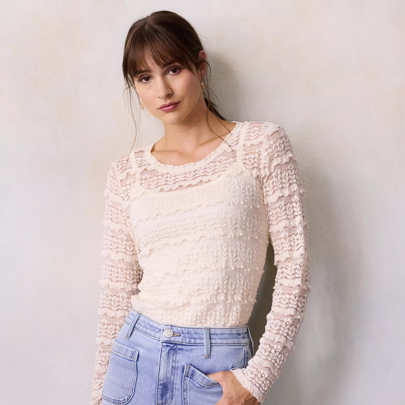 Women's LC Lauren Conrad Layering Lace Top | Kohl's