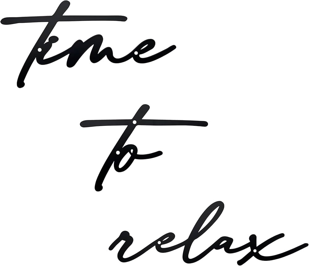 Time to Relax Sign Metal Wall Decor Black Bathroom Decor Wall Art Modern Relaxing Decor Bathroom ... | Amazon (CA)