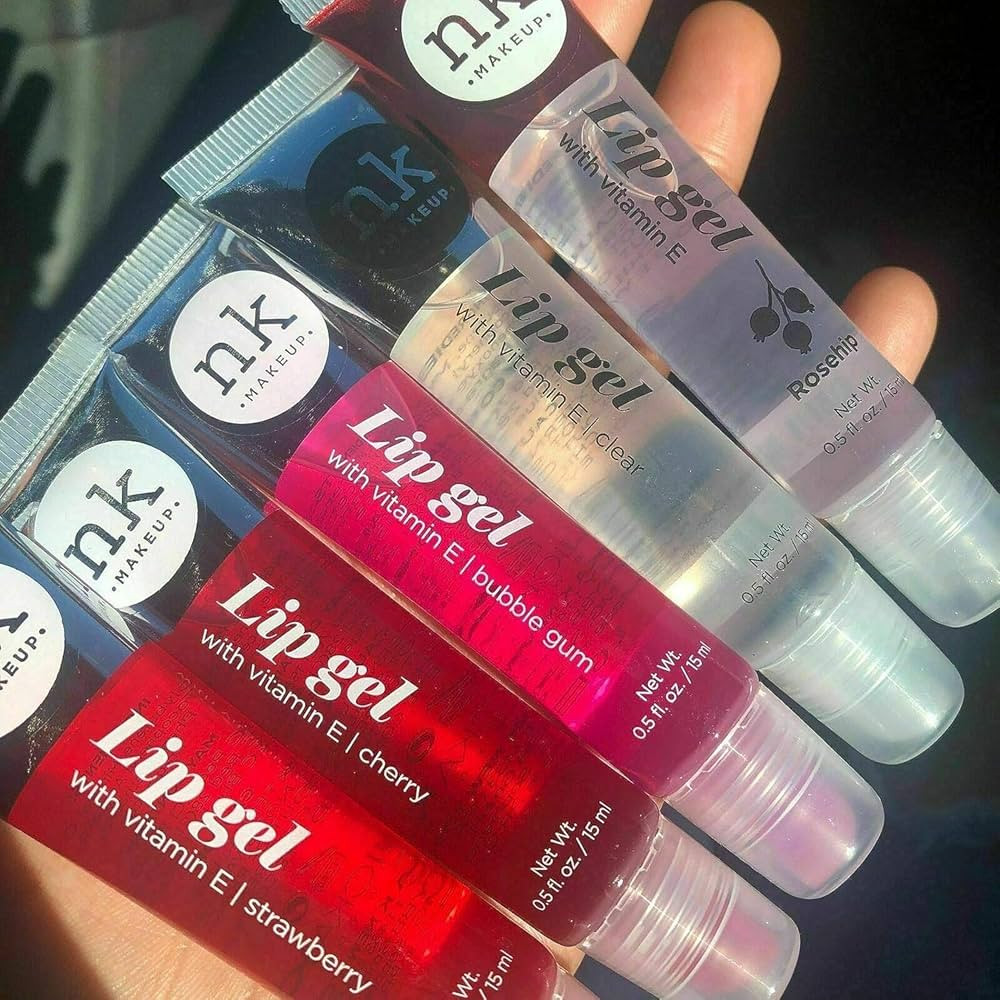 VARIETY SET OF 5 NK Hydrating Lip Gel - Vitamin E (Clear, Rosehip Oil, Bubble Gum, Cherry, Strawb... | Amazon (CA)