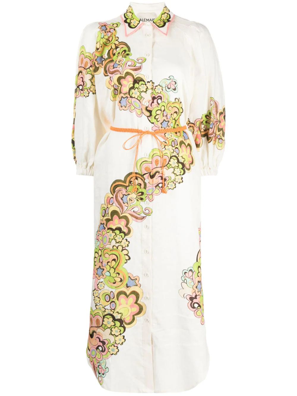 ALEMAIS floral-print button-down Dress - Farfetch | Farfetch Global