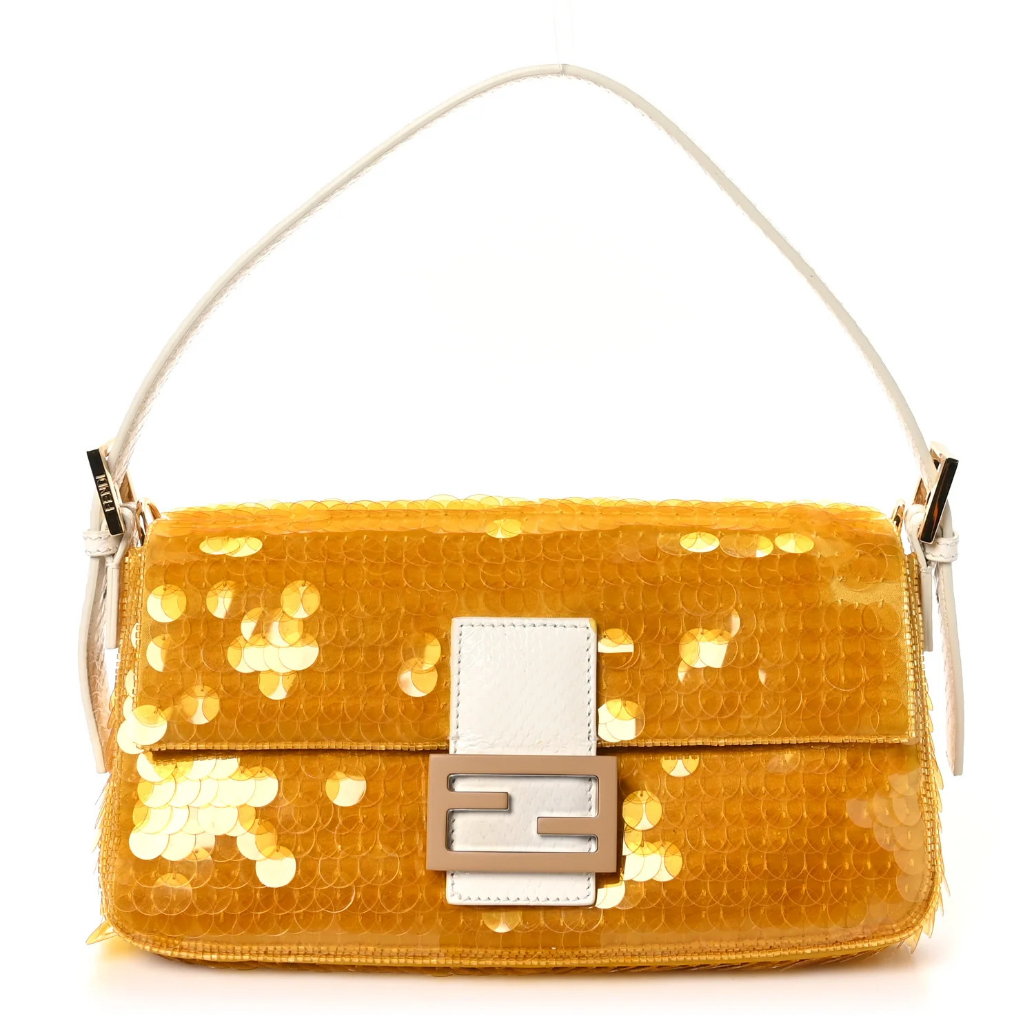 Satin Sequin Paillettes Elaphe Plexiglass Baguette 1997 Giallo Avorio | FASHIONPHILE (US)