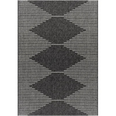 Abdulazeez Irielle Geometric Black Indoor/Outdoor Area Rug | Wayfair North America