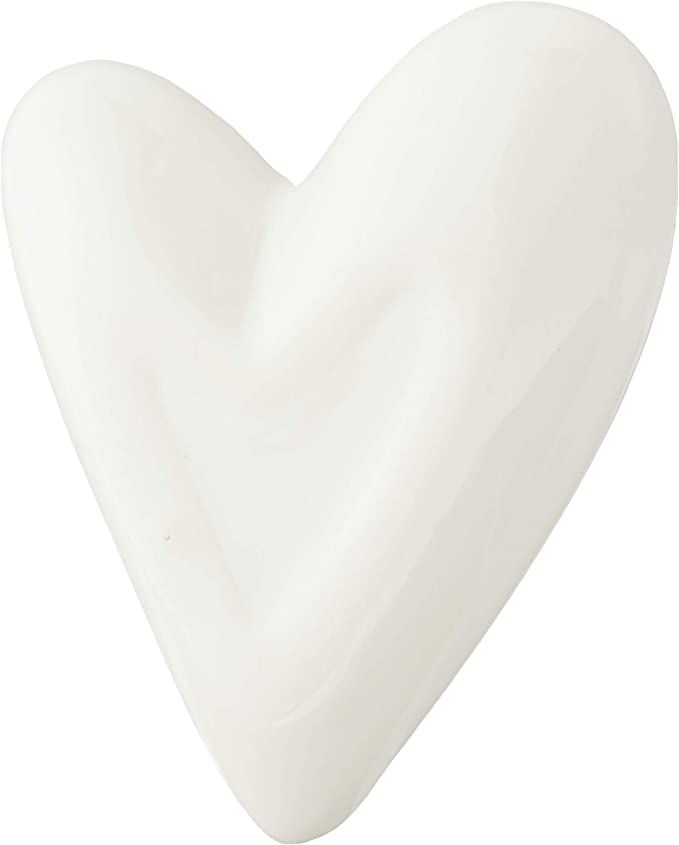 Creative Co-Op White Ceramic Heart Ring Dish, 2.75" L x 2.25" W | Amazon (US)