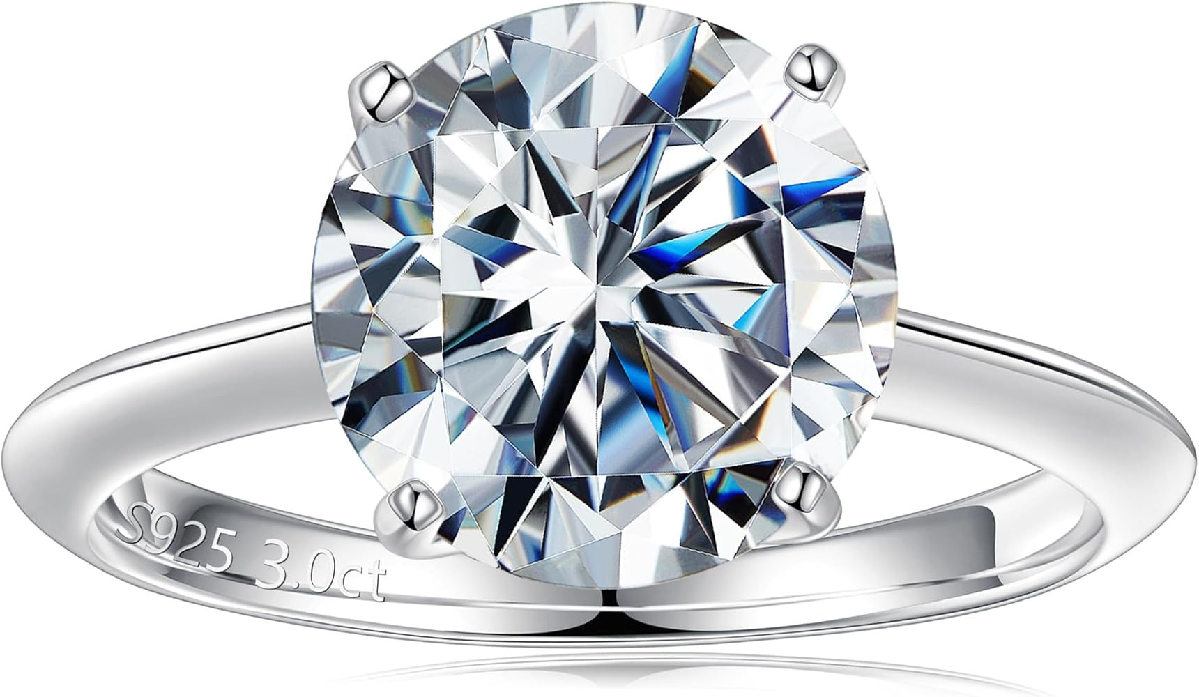 Turandoss Moissanite Rings for Women, 2-3ct Round D Color VVS1 Clarity Lab Created Diamond Engage... | Amazon (US)