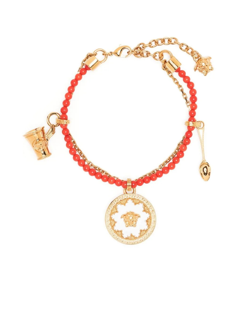 Versace Medusa Beaded Pendants Bracelet - Farfetch | Farfetch Global