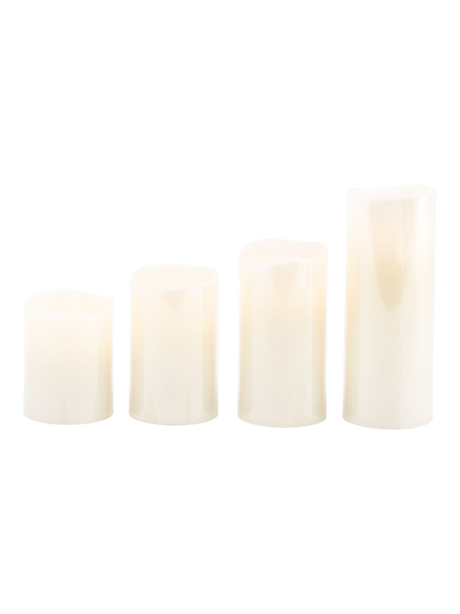 Set Of 4 Melted Smooth Unscented Push Button Led Candles | TJ Maxx