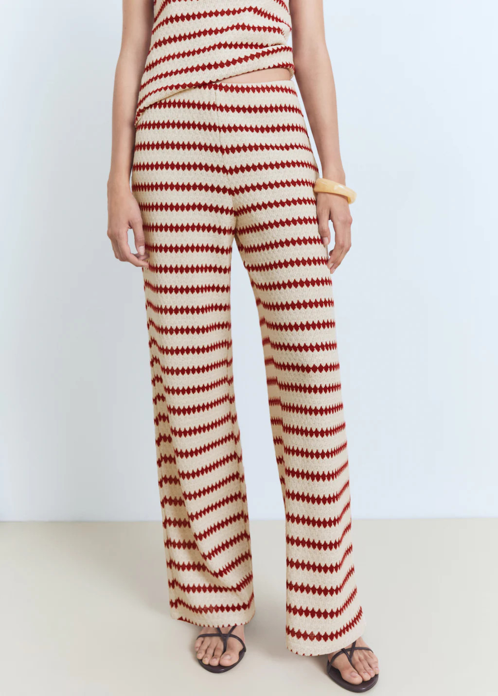 Knitted pants with geometric print - Women | MANGO USA | Mango (US/MX/AU)