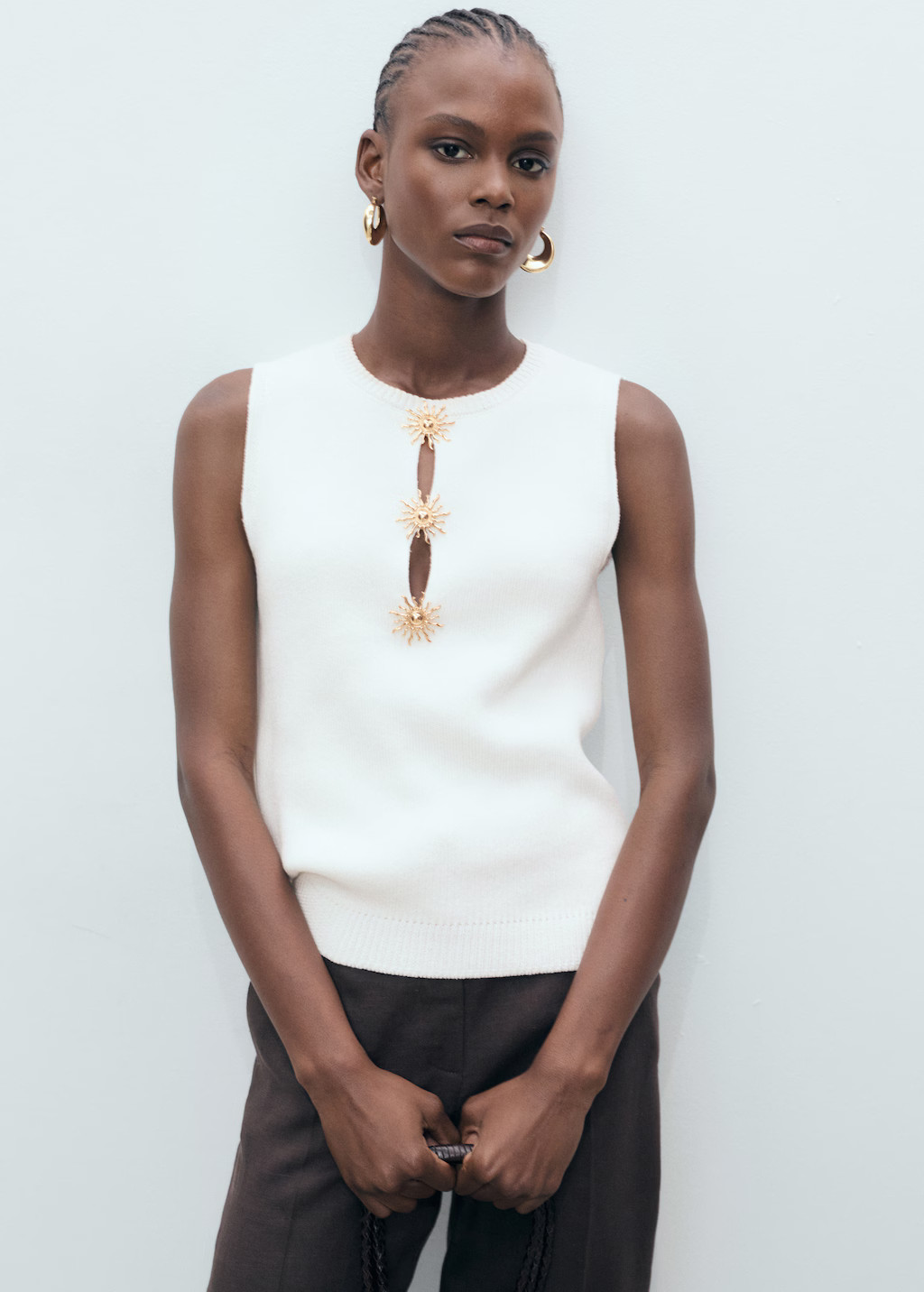 Knitted top with jewel buttons - Women | MANGO USA | Mango (US/MX/AU)