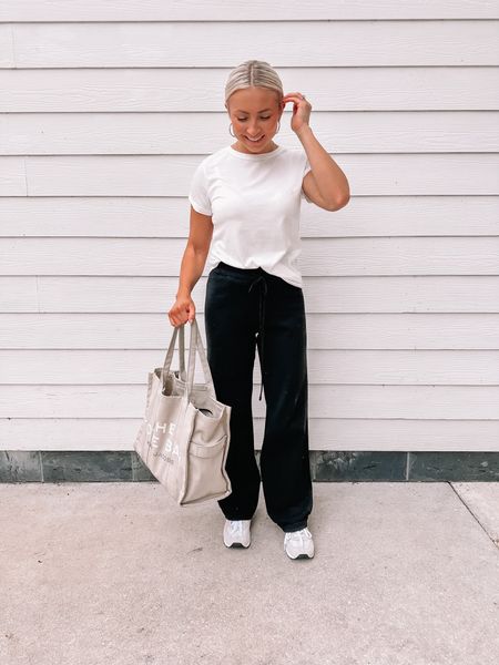 Millennial mom outfit // the best white shirt size small. My pants are from an Amazon set! Such a great quality. This bag would make a great gift! 

#LTKshoecrush #LTKGiftGuide #LTKSeasonal