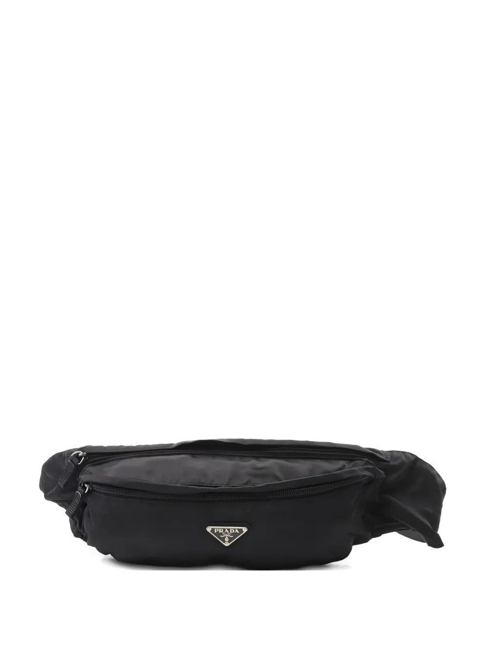 Prada Pre-Owned 00s logo-plaque Belt Bag | Black | FARFETCH | Farfetch Global