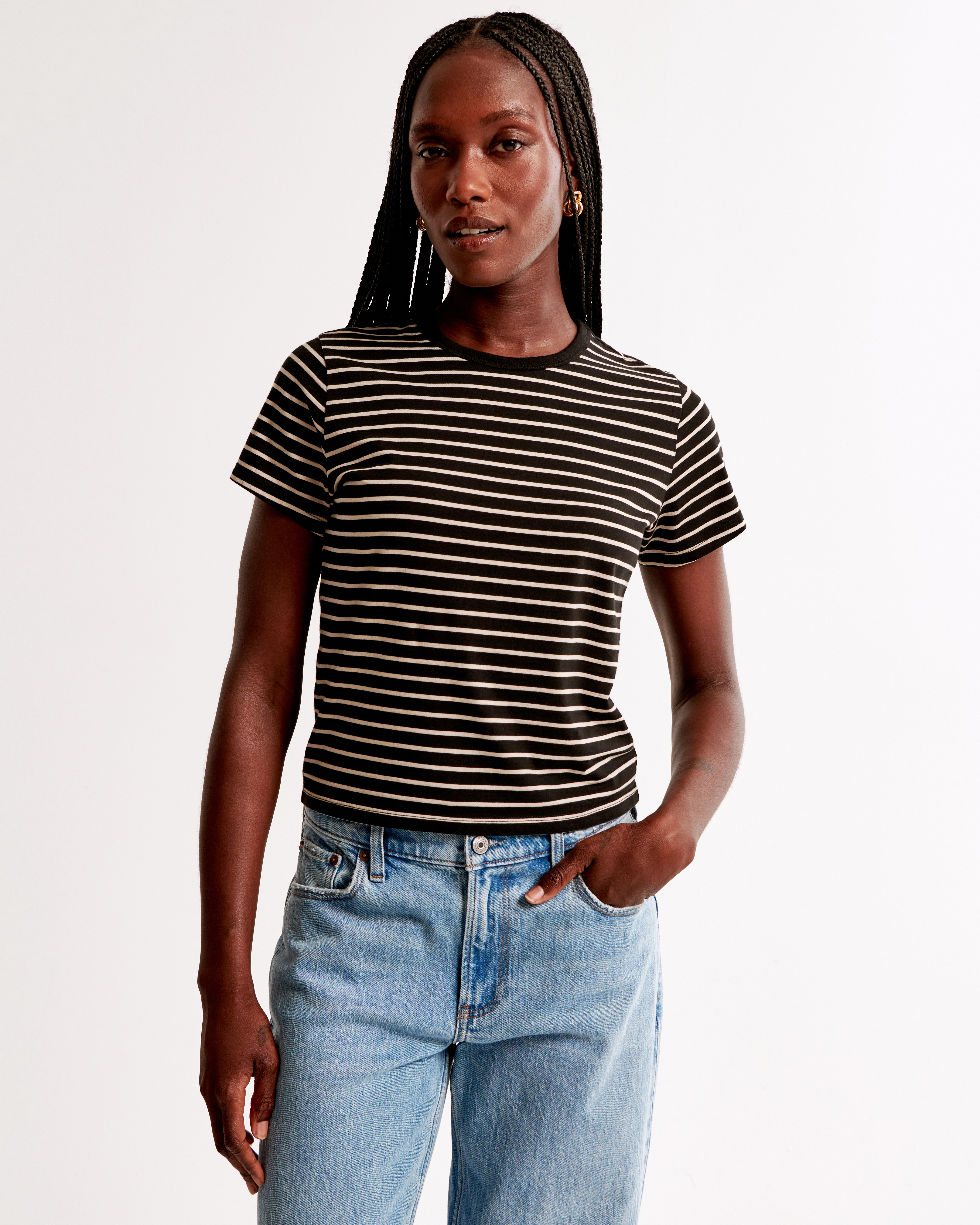 Essential Polished Body-Skimming Tee | Abercrombie & Fitch (US)