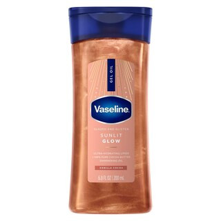 Vaseline Glazed & Glisten Sunlit Glow Shimmering Body Oil, Vanilla Cocoa | CVS Health