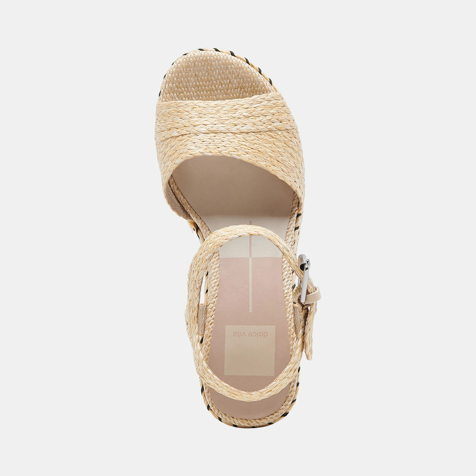 TIAGO Wedges LT Natural Raffia | Raffia Sandals & Recycled Materials | DolceVita.com