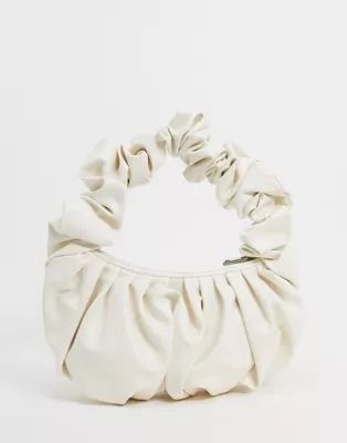 ASOS DESIGN super ruched grab clutch bag in off white | ASOS (Global)