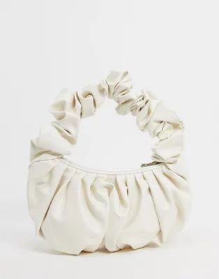 ASOS DESIGN super ruched grab clutch bag in off white | ASOS (Global)