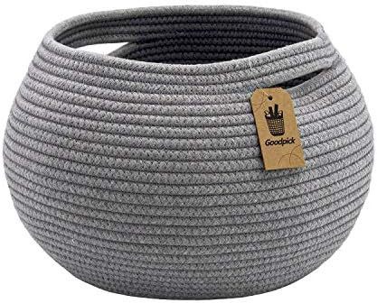 Goodpick Cute Round Basket Cotton Rope Basket Woven Towel Basket Bathroom Small Dog Toy&Cat Toy B... | Amazon (US)