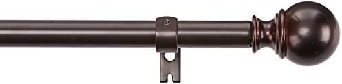 AmazonBasics 1" Curtain Rod with Round Finials - 72" to 144", Espresso (Dark Bronze) | Amazon (US)