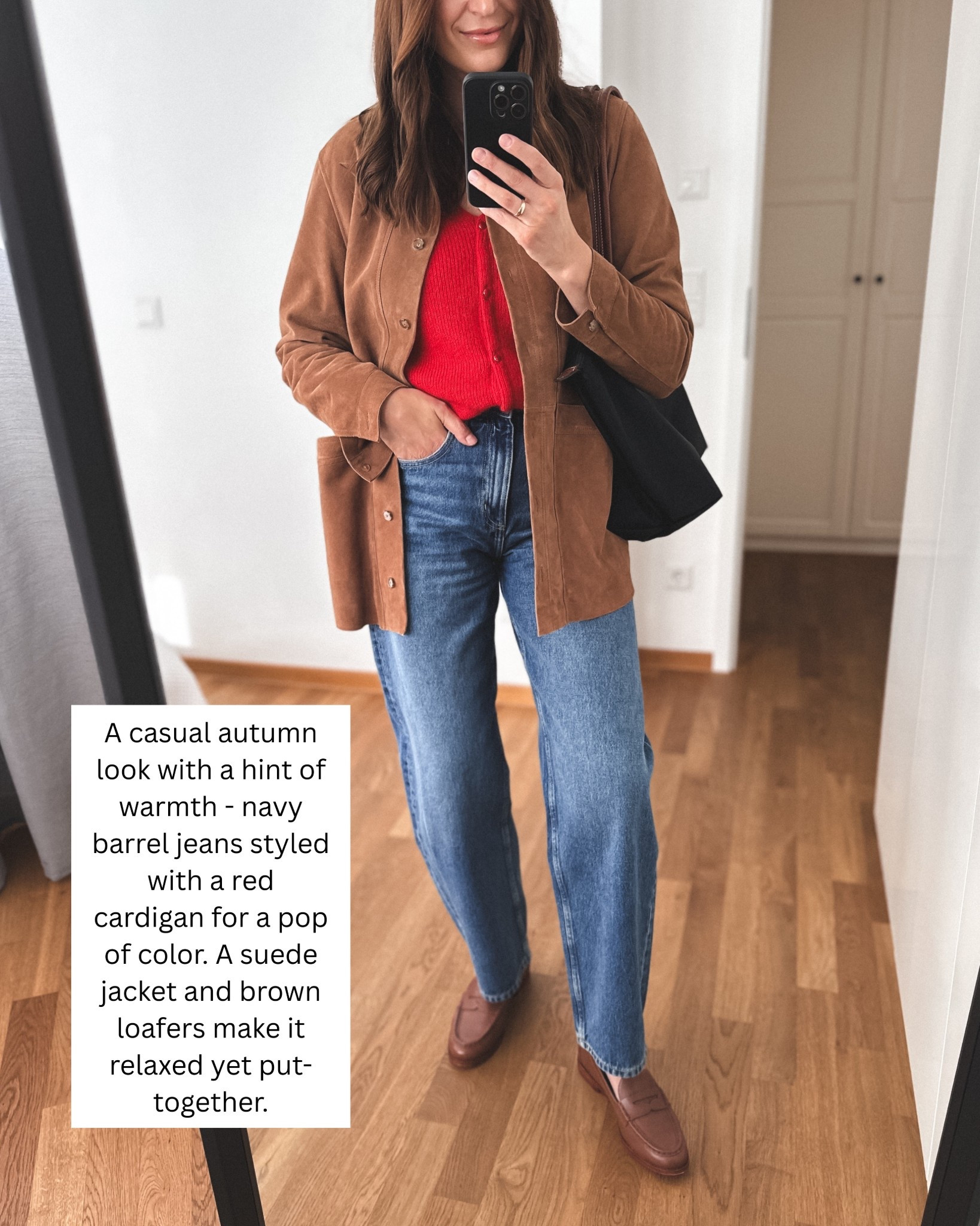 Suede jacket - tts, runs slightly bigger, but sized up for a more oversized and casual fit 
