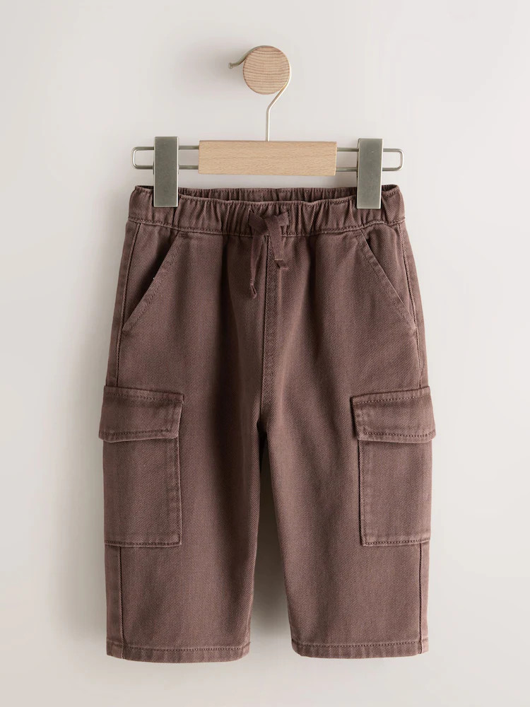 Buy Brown Washed Wide Leg Cargo Trousers (3mths-7yrs) from Next USA | Next US