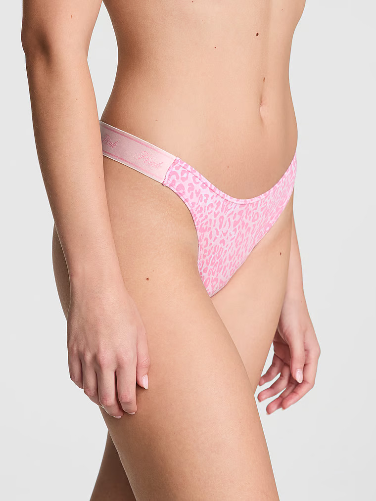 Buy Logo Cotton Shine High-Leg Thong Panty, Double Bubble Strawberry Print - Order Panties online... | Victoria's Secret (US / CA )