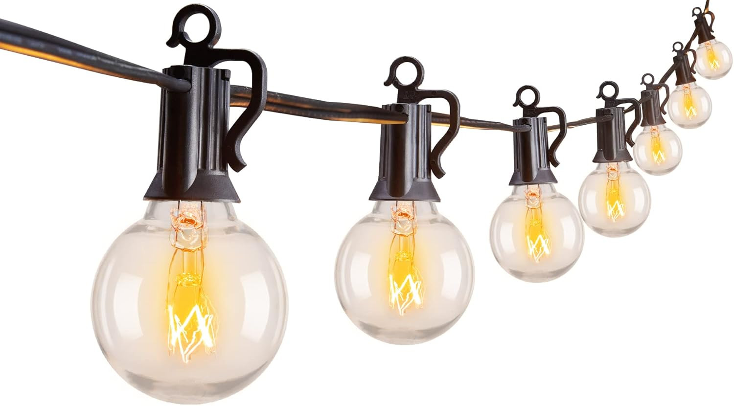 Outdoor String Lights 25 Feet G40 Globe Patio Lights with 27 Edison Glass Bulbs(2 Spare), Waterpr... | Amazon (US)