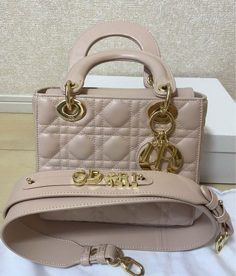 Authentic Lady Dior My ABCDior Small Leather 2Way Sholder Bag Beige Pink w/Box  | eBay | eBay US
