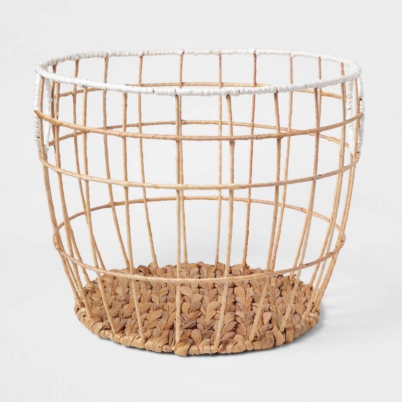 Large Woven Basket Natural with White Rim - Pillowfort&#8482; | Target