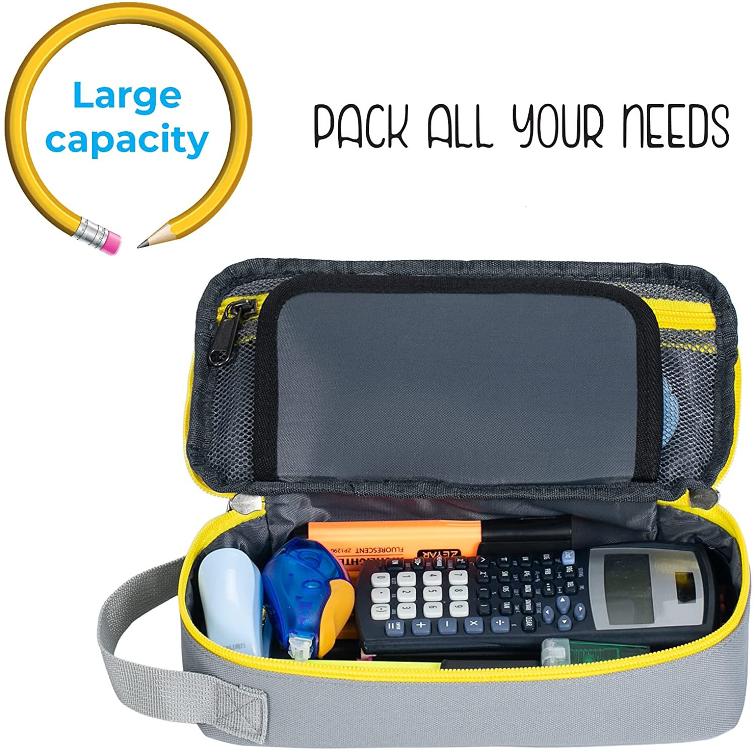 ECHSRT Large Pencil Case, Durable Pen Pouch with Big Capacity, Minimalist Portable Stationery Bag... | Amazon (US)