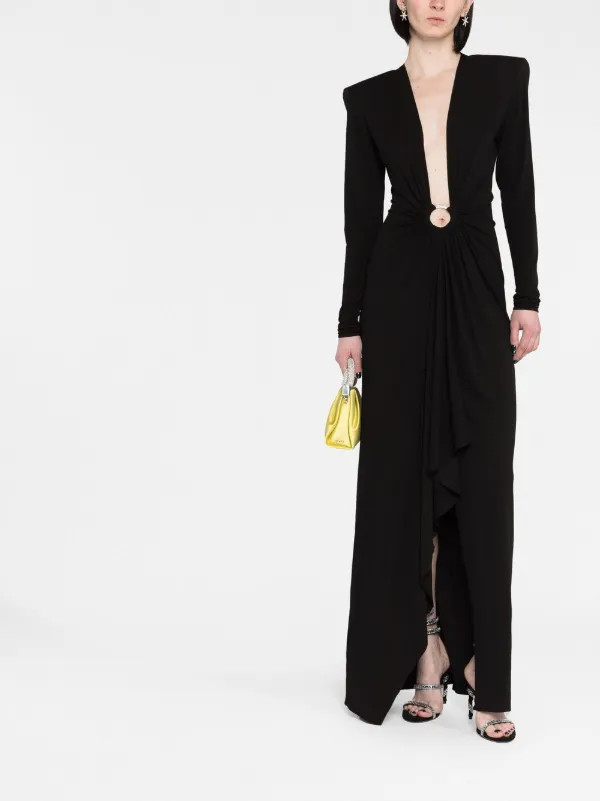 Alexandre Vauthier plunge-neck Gown - Farfetch | Farfetch Global