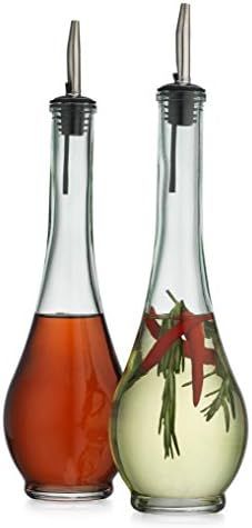 Classic Set of 2 Vintage Glass Olive Oil Dispenser Teardrop Bottles - 2 Piece Cruet Set | Amazon (US)