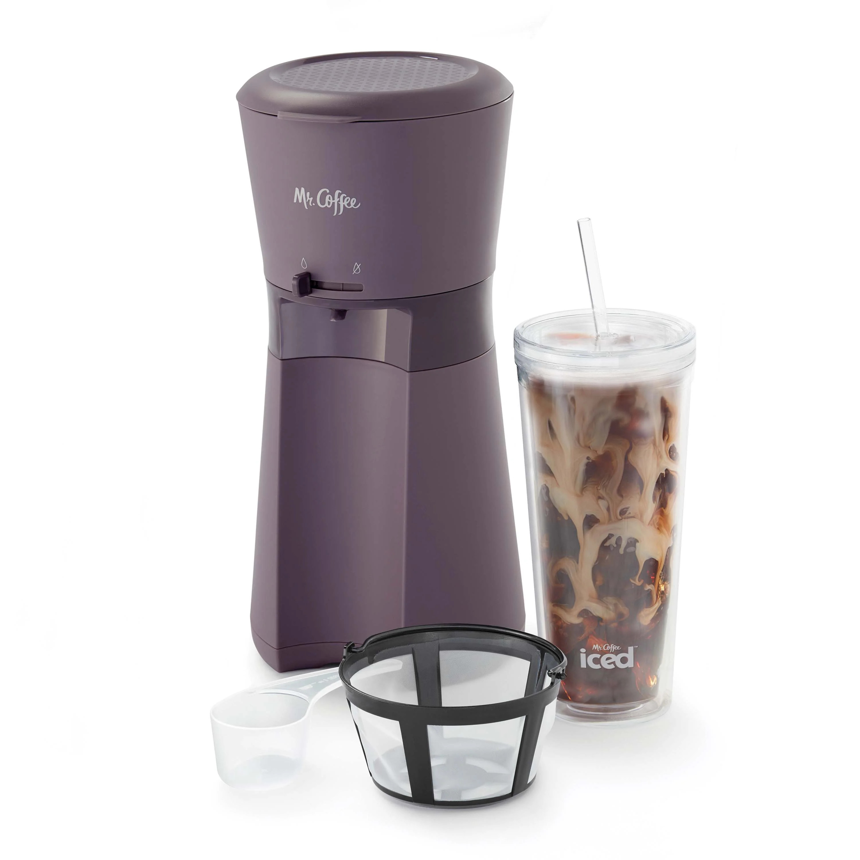 Mr. Coffee® Iced™ Coffee Maker with Reusable Tumbler and Coffee Filter, Lavender | Walmart (US)