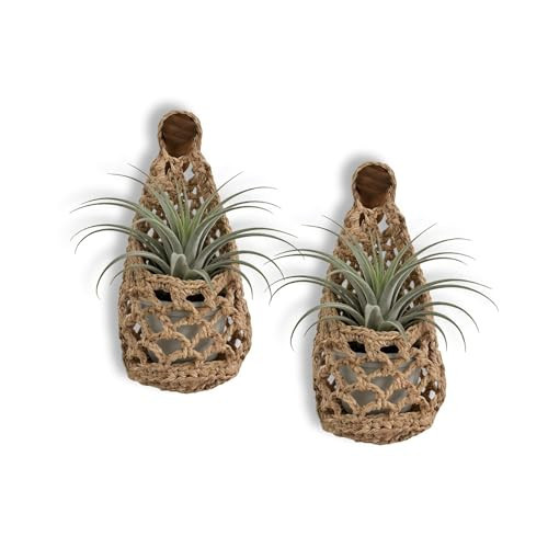 Ingzy Macrame Plant Hanger Set of 2, Boho Wall Hanging Planter for Up to 4 Inch Pots - Handwoven Cotton Rope Wall Decor with S-Hooks for Indoor Plants in Living Room, Bedroom & Office | Amazon (US)