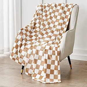 Checkered Blanket Flannel Throw Blankets Soft Cozy Checkered Grid Print Chessboard Gingham Patter... | Amazon (US)