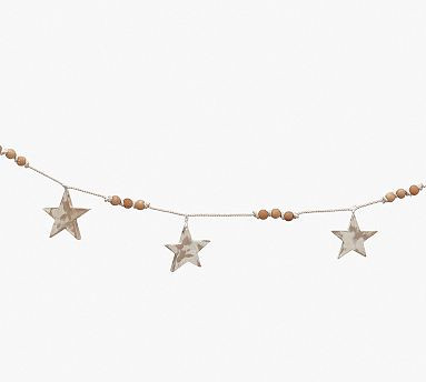 Wooden Star Garlands - Set of 2 | Pottery Barn (US)
