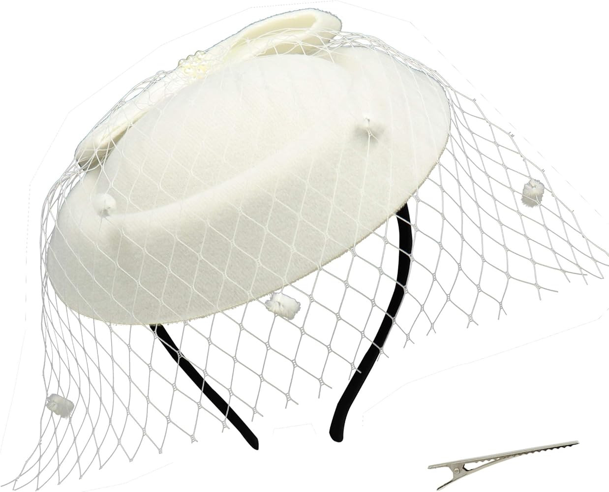 Umeepar Bowknot Pillbox Fascinator Hat for Women Wedding Tea Party Hat Headband Hair Clip with Ve... | Amazon (US)