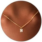 Luxval Diamond Pendant Gold Necklace for Women，Dainty 18k Gold Plated Choker Necklaces Simple G... | Amazon (US)