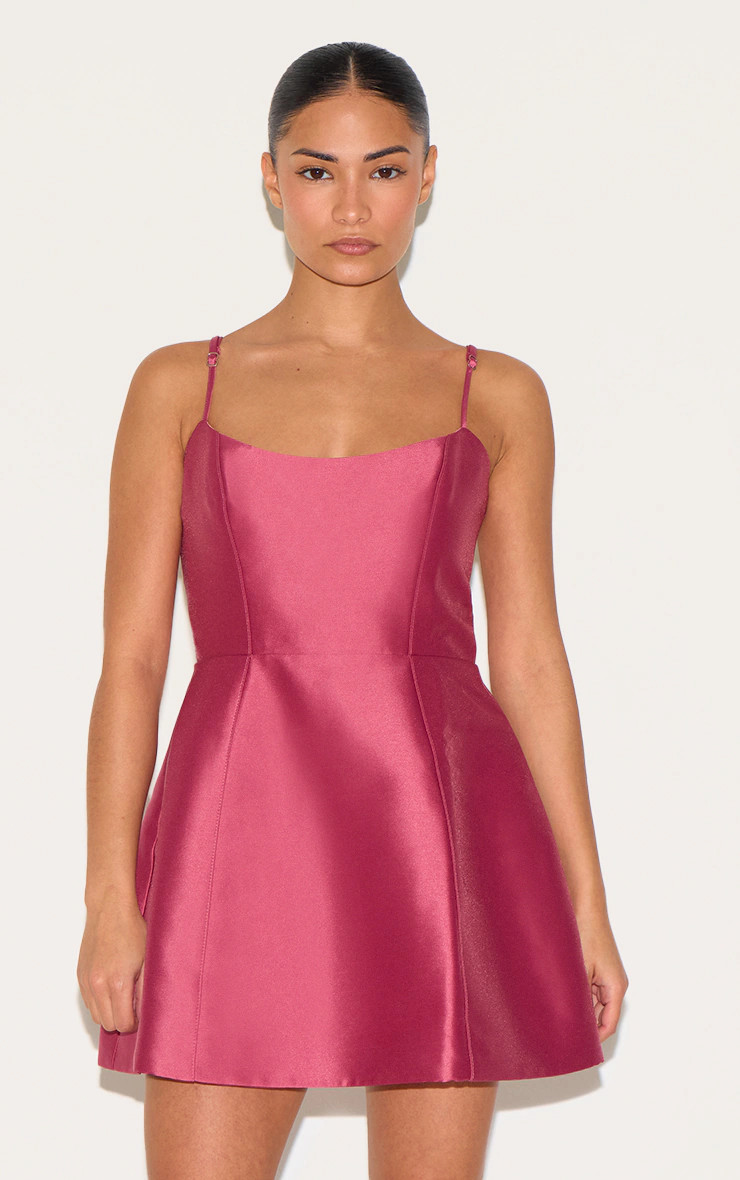 Petite Blush Rose Structured Shift Dress | PrettyLittleThing UK