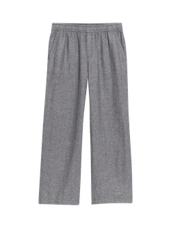 High-Waisted Linen-Blend Wide-Leg Pants for Women | Old Navy (US)