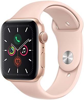Apple Watch Series 5 (GPS, 44mm) - Gold Aluminum Case with Pink Sport Band | Amazon (US)